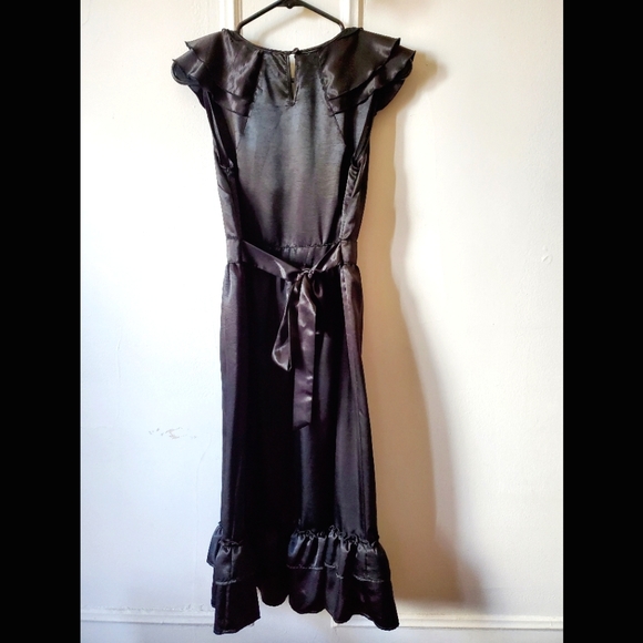 Vintage Black Satin Tea Dress by Primark Atmosphere - Picture 2 of 4